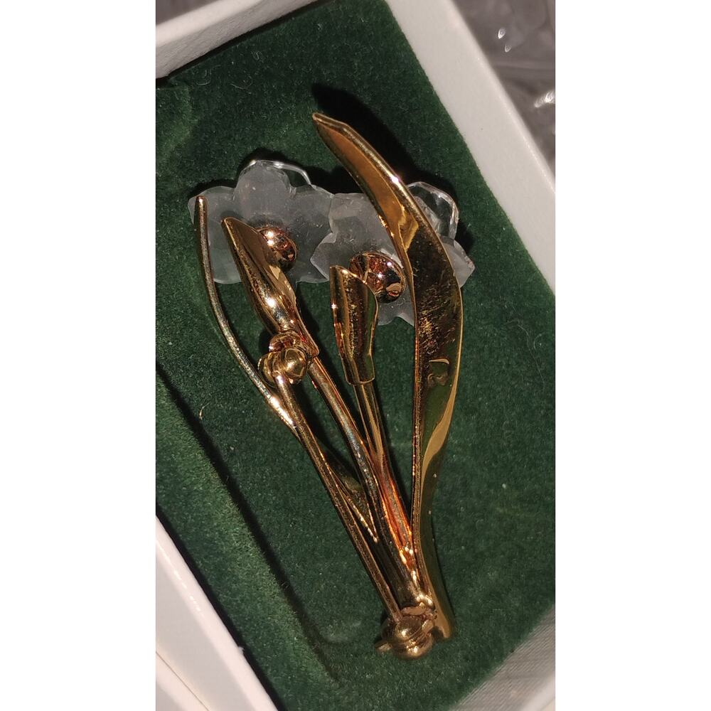 Vintage Swarovski Crystal Memories Daffodils Brooch w/ Original Box - Picture 2 of 4